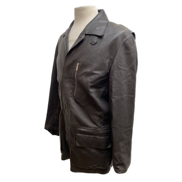 100% Authentic Ermenegildo Zegna 3/4 Leather Men's Jacket Size Large - Picture 13 of 13